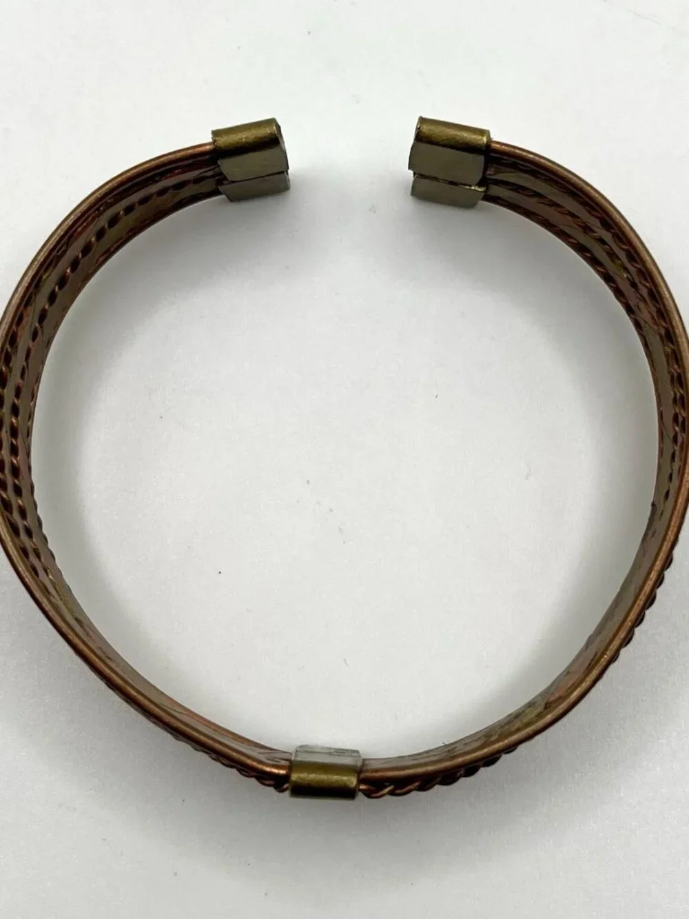 VTG Artisan Copper & Brass Cuff Bracelet Twisted Metal Boho Southwestern Boho